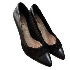 Clarks Women's Linvale Vena Black Twist Detail Pump ~ Ortholite Footbed ~size 9